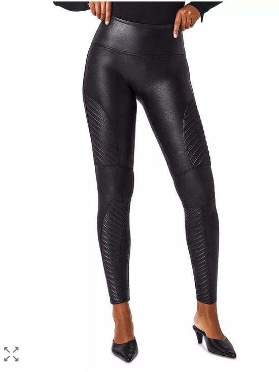 SPANX Pants - SPANX Moto Faux Leather Leggings in Black Size Large